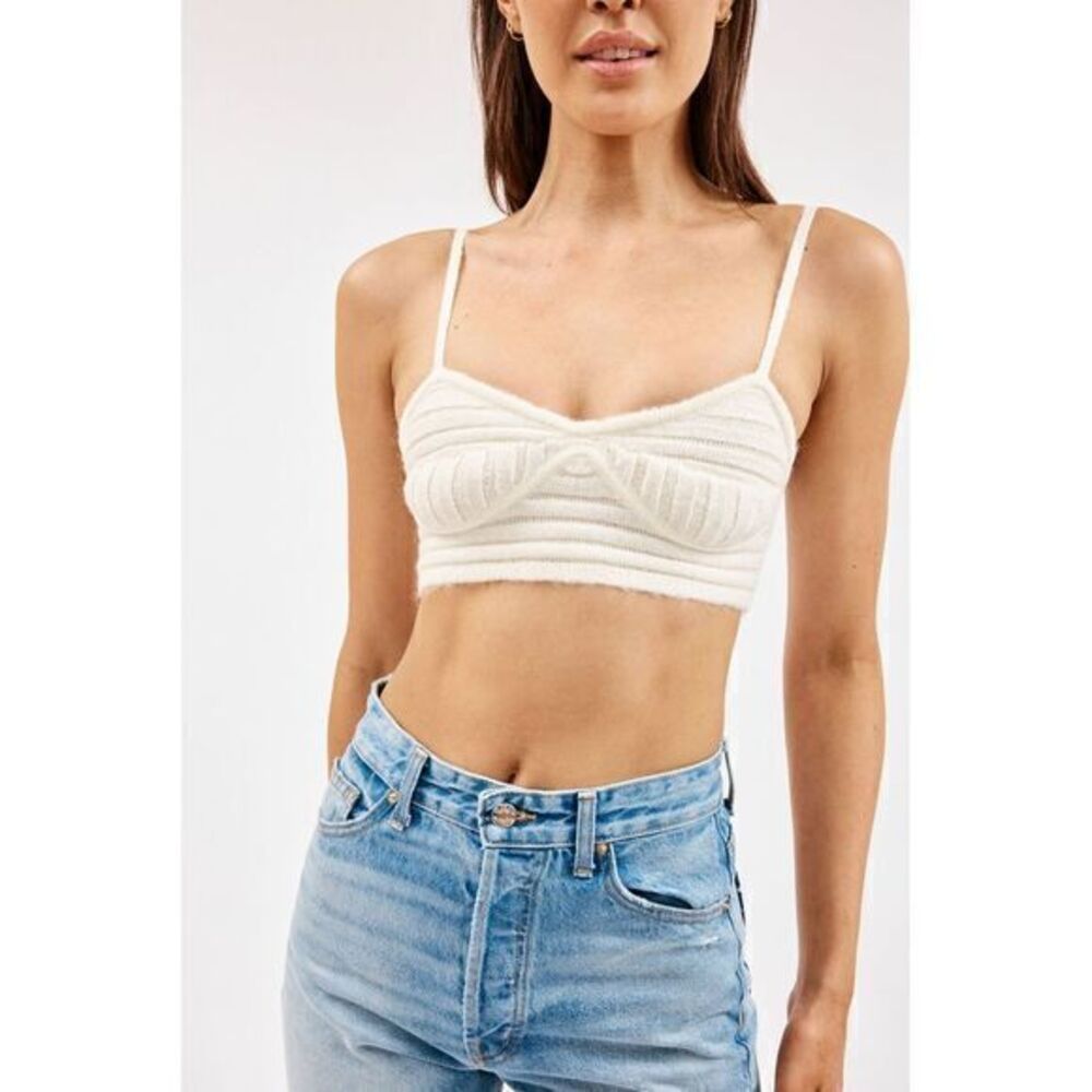 Commense Knitted Crop Tank Top Bralette Size M‎